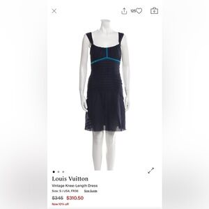 Louis Vuitton Vintage Paris Navy Blue Dress US Size 6